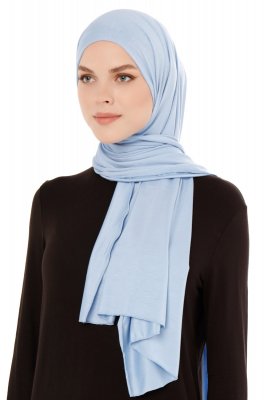 Melek - Light Blue Premium Jersey Hijab - Ecardin