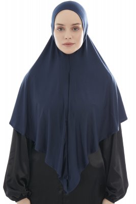 Ajda - Navy Blue Zipper Hijab
