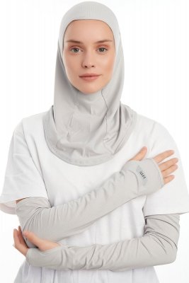 Bayda - Light Grey Pro Sport Hijab Set