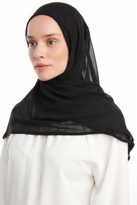 Eylem - Black One Piece Chiffon Hijab