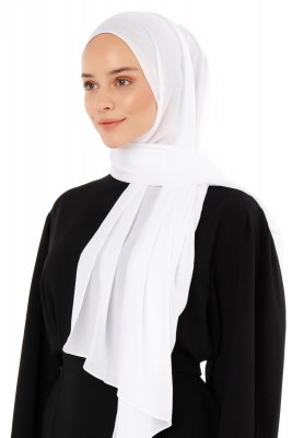 Esra - White Chiffon Hijab