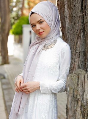 Abira - Dusty Pink Patterned Hijab - Sal Evi