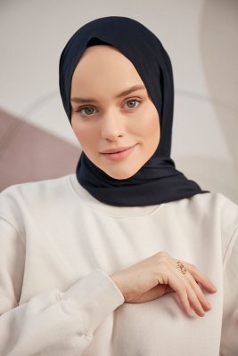 Silky Plain - Navy Blue Hijab