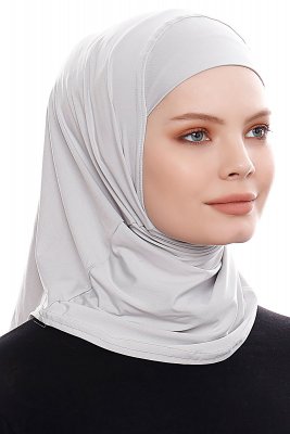 Elif - Light Grey Sport Hijab - Ecardin