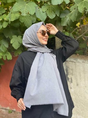 Ermina - Grey Cotton Hijab - Mirach