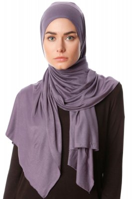 Melek - Dark Purple Premium Jersey Hijab - Ecardin