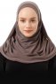 Esma - Dark Taupe Amira Hijab - Firdevs