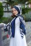 Emel - Navy Blue & White Patterned Hijab - Sal Evi