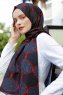 Tutku - Red & Black Patterned Hijab - Sal Evi