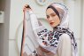 Orange Patterned Twill Hijab - Sal Evi