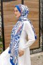 Brick Red Patterned Twill Hijab - Sal Evi