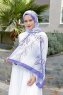 Purple Patterned Twill Hijab - Sal Evi