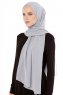 Derya - Light Grey Practical Chiffon Hijab