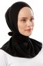 Sportif Plain - Black & Gold Practical Viskos Hijab
