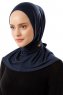 Sportif Plain - Navy Blue Practical Viskos Hijab