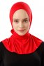 Sportif Plain - Red Practical Viskos Hijab