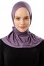 Sportif Plain - Dark Purple Practical Viskos Hijab