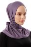Sportif Plain - Dark Purple Practical Viskos Hijab