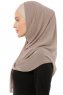 Alara Plain - Light Taupe One Piece Chiffon Hijab