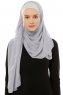 Alara Plain - Light Grey One Piece Chiffon Hijab