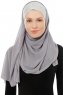 Alara Cross - Dark Grey One Piece Chiffon Hijab