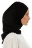 Isra Plain - Black One-Piece Viskos Hijab
