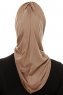 Isra Plain - Dark Taupe One-Piece Viskos Hijab