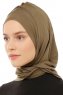 Isra Plain - Khaki One-Piece Viskos Hijab