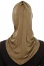 Isra Plain - Khaki One-Piece Viskos Hijab