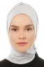 Isra Plain - Light Grey One-Piece Viskos Hijab
