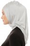 Isra Plain - Light Grey One-Piece Viskos Hijab