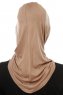 Isra Cross - Dark Taupe One-Piece Viskos Hijab