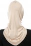 Isra Cross - Light Taupe One-Piece Viskos Hijab