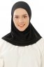Hanfendy Plain Logo - Black One-Piece Hijab
