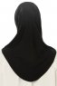 Hanfendy Plain Logo - Black One-Piece Hijab