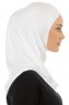 Hanfendy Plain Logo - White One-Piece Hijab