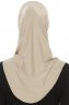 Hanfendy Plain Logo - Light Taupe One-Piece Hijab