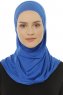 Hanfendy Plain Logo - Blue One-Piece Hijab