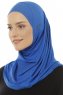 Hanfendy Plain Logo - Blue One-Piece Hijab