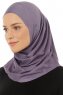 Hanfendy Plain Logo - Dark Purple One-Piece Hijab