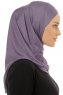 Hanfendy Plain Logo - Dark Purple One-Piece Hijab