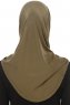 Hanfendy Plain Logo - Khaki One-Piece Hijab