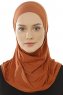 Hanfendy Plain Logo - Brick Red One-Piece Hijab