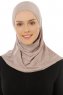 Hanfendy Plain Logo - Stone Grey One-Piece Hijab