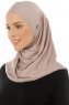 Hanfendy Plain Logo - Stone Grey One-Piece Hijab