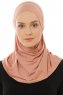 Hanfendy Plain Logo - Peanut One-Piece Hijab