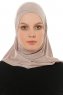 Hanfendy Cross Logo - Stone Grey One-Piece Hijab