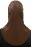 Micro Plain - Brown One-Piece Hijab