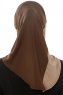 Esin - Brown & Light Taupe & Dark Taupe One-Piece Hijab