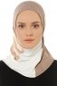 Esin - Dark Taupe & Creme & Light Taupe One-Piece Hijab